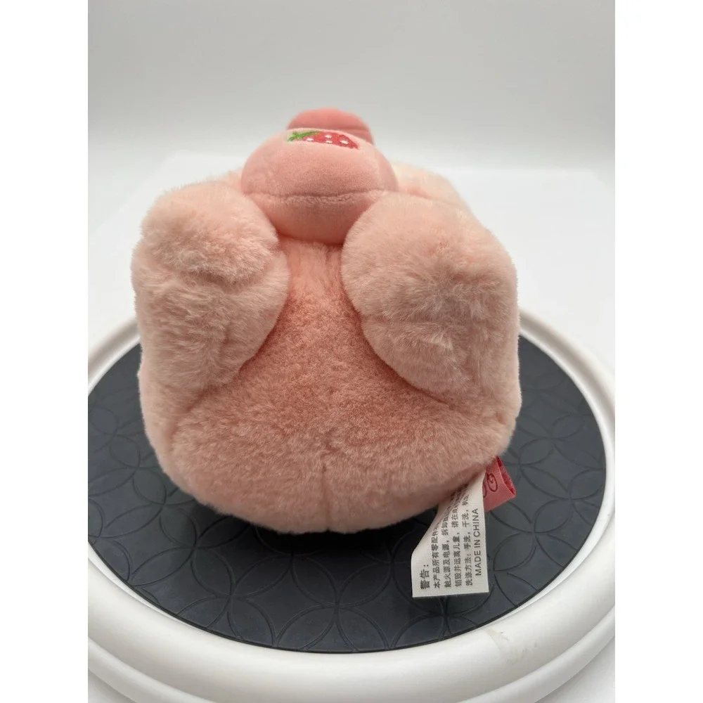 QQMCC Pink Pig Plush Bunny Hood Strawberry Boba Bubble Tea Stuffed Animal 12
